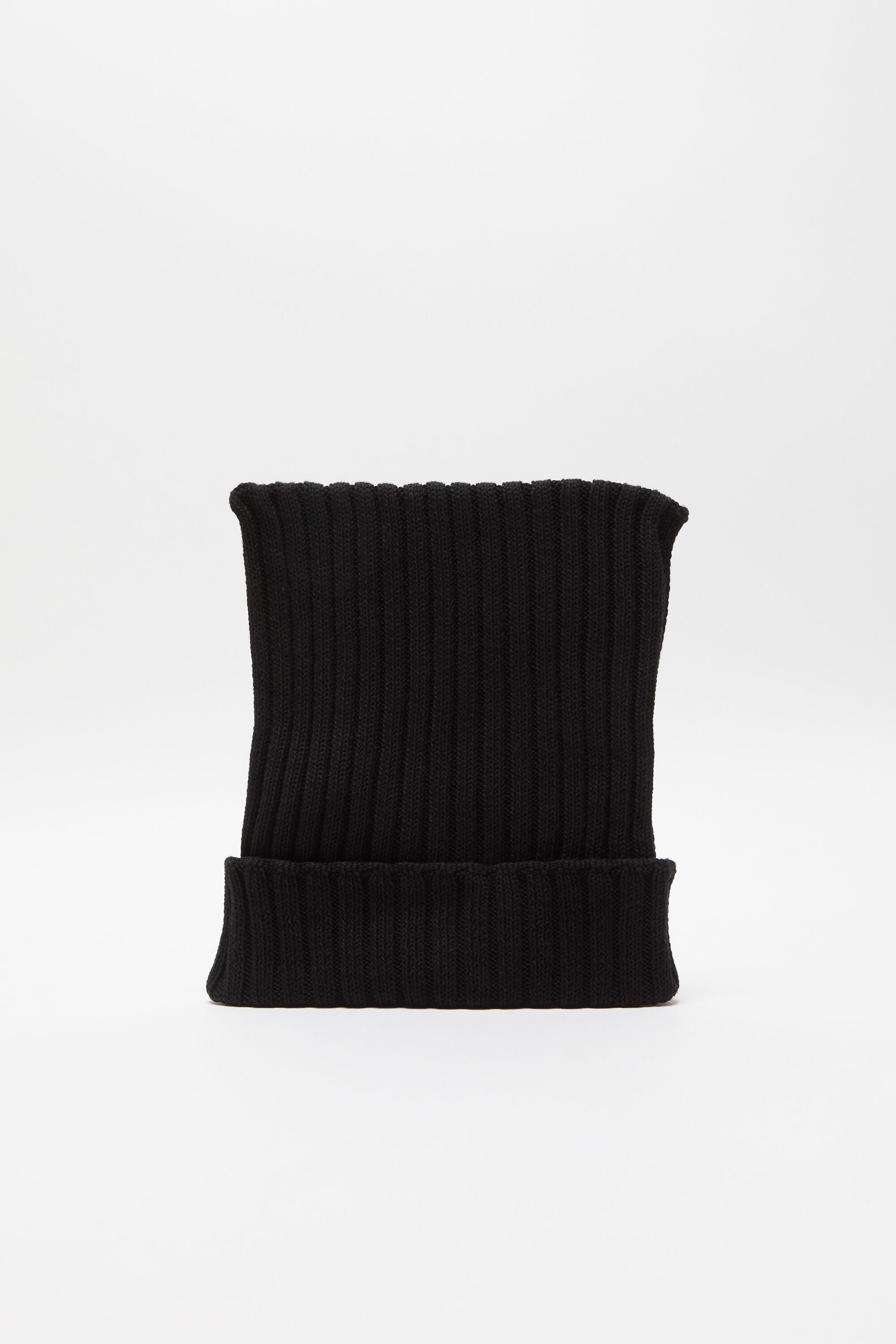 Ribbed square beanie - Black